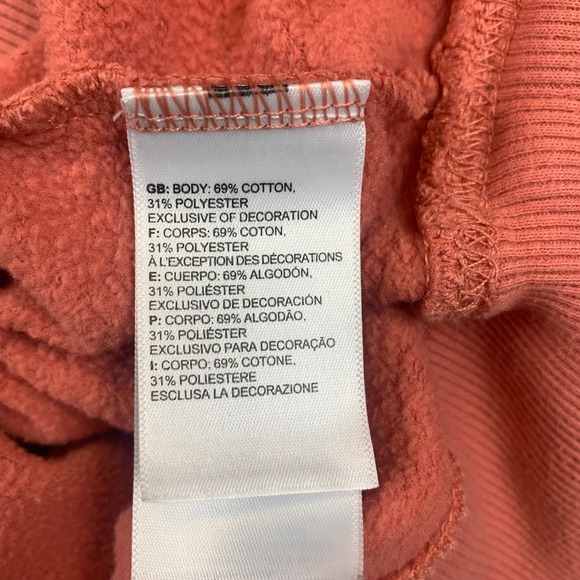 The North Face Men's Large Rust Orange Logo Pullover Hoodie Sweatshirt Outdoor - Picture 5 of 10